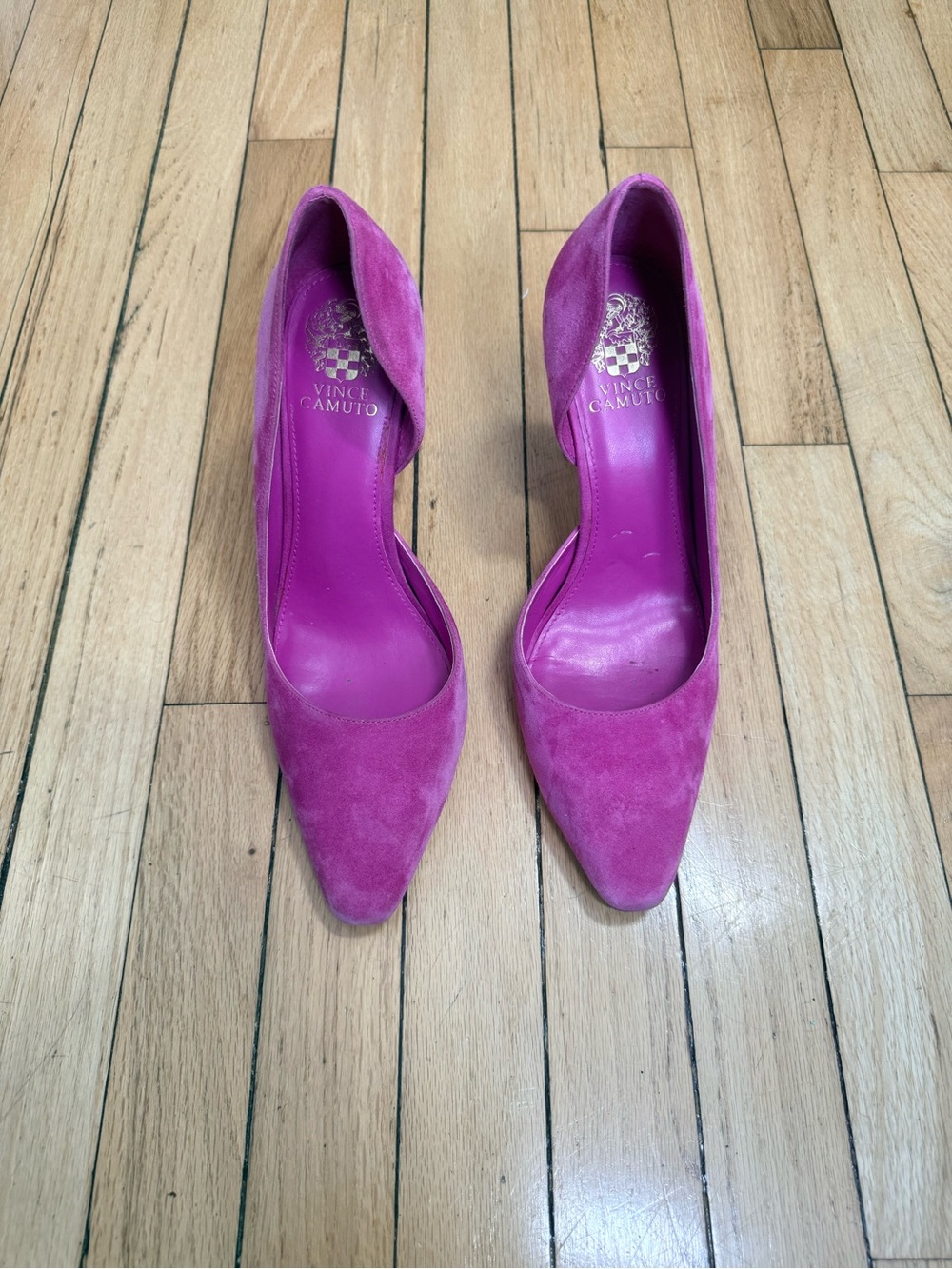 Vince Camuto Fuchsia Barbie pink Suede Pointed-Toe Pump